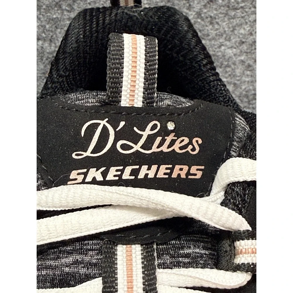 Skechers D'Lites Me Time BLACK-ROSE GOLD Air Cooled Memory Foam‎ Reg $80